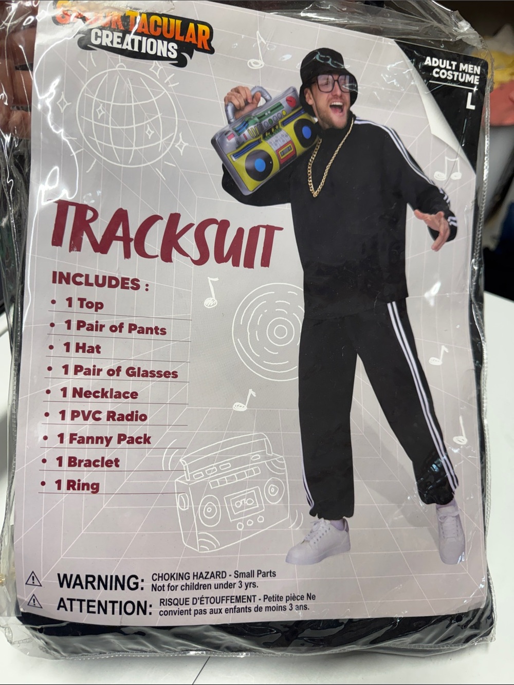 8PC 80s Costumes for Men, 90s Tracksuit Clothing Old School Sunglass Rapper